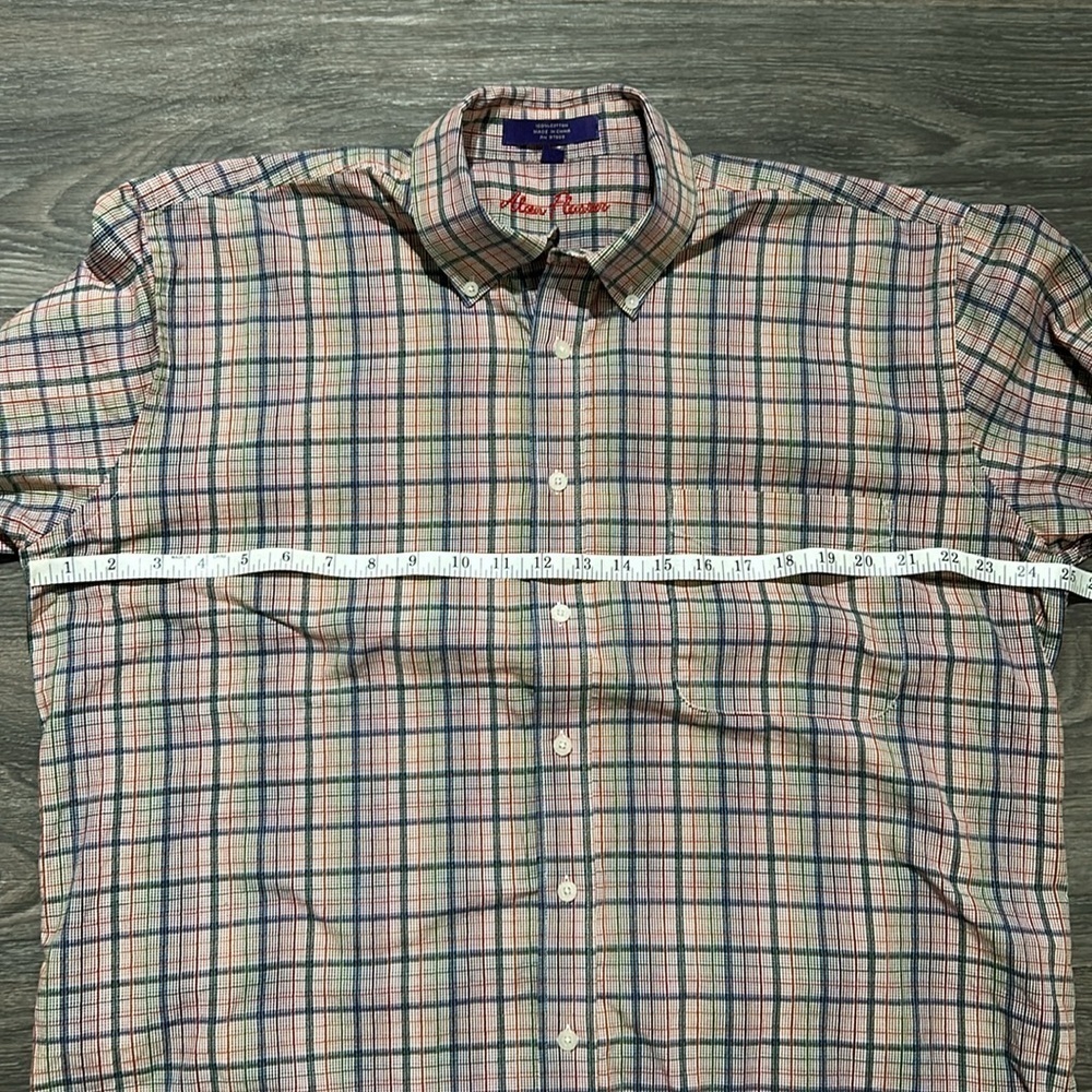 Alan Flusser Men’s Multicolor Plaid Button Up Long Sleeve Dress Shirt Size Large - Picture 9 of 10